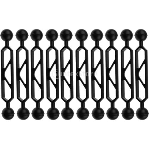 10Pieces 6'' Dual Joint Ball Extension Aluminum Alloy Arm Diving Underwater Camera High Strength, Corrosion Resistance