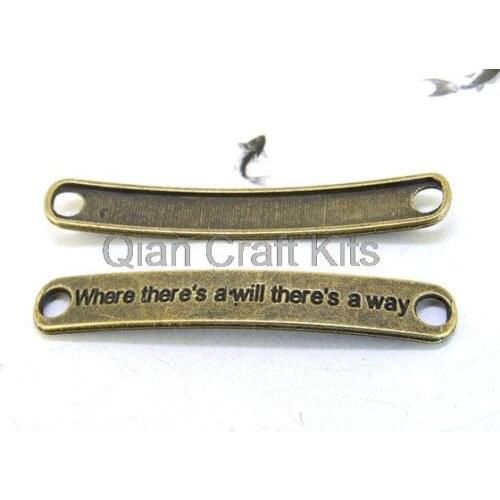 150pcs " there is a way" antique bronze silver gold connector zinc alloy Charm Pendant drops DIY Supplies for decorate 45*7mm