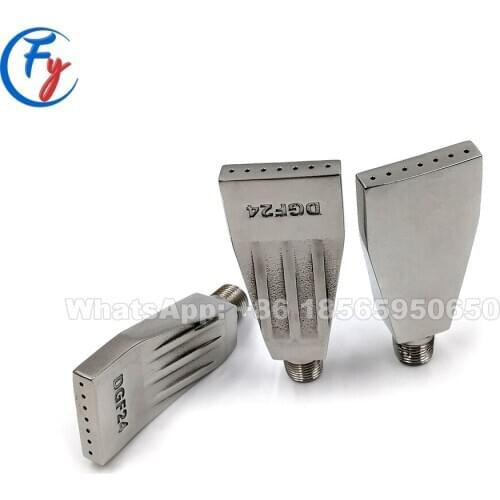 304ss 1/8" Flat fan 7 holes windjet air knife spray nozzle, 7 hole 1.0 mm orifice flat fan air nozzle, DGF24 mini air nozzle