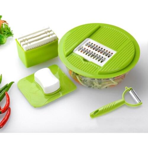 5pcs Blades Multifunction Vegetable Cutter kitchen Steel Blade Grater Round Mandoline Slicer Potato Slicer Kitchen Gadget