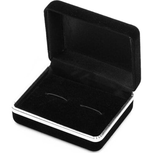 Black Velvet Cufflink & Tie Clip Holder Wedding Gift Storage Display Case Cuff Links Mens Jewelry Box 8.5*6.5*4cm 200pcs