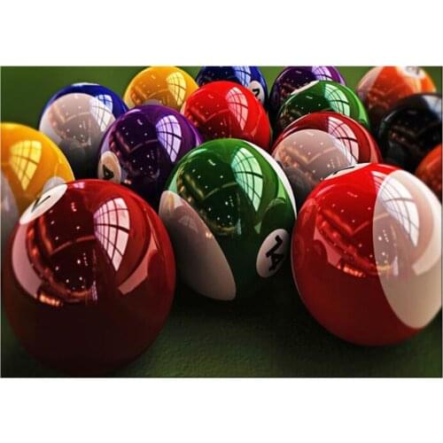 5D Billiards Ball Diamond Painting Full Square Round Drill Picture Of Rhinestone Diamond Embroidery Sport Room DecorationZP-4586