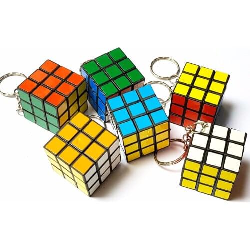 100 Mini magic Cube block Key chain 3cm 117 Educational Birthday Party Favor Pinata Bag Filler Loot Gag Pocket Game Toy carnival