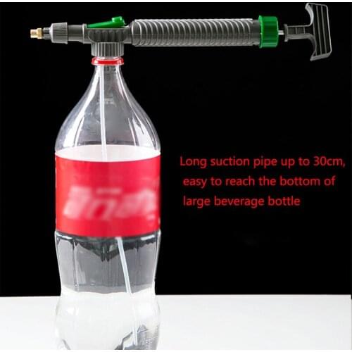 Household High Pressure Manual Air Pump Adjustable Drink Bottle Spray Watering Head Nozzle Garden Watering Agriculture Tools