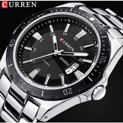 Top Luxury Brand CURREN Men Fashion Casual Business Watches Mens Quartz Clock Male stainless steel Strap Wrist Watch Relogio