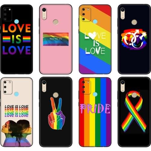 Black tpu Case For Honor 8a Prime 8s 9 10X Lite 9A 9C 9X Premium Pro 9S Case Cover Lesbian LGBT Rainbow Flag Pride Art