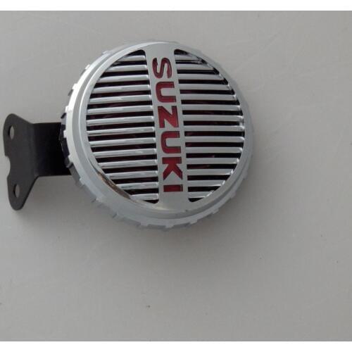 Good quality 2016 Free shipping SUZUK I motorcycle horn 85MM BLACK Crolled iron and ABS horn ring 12V 1.5A corner