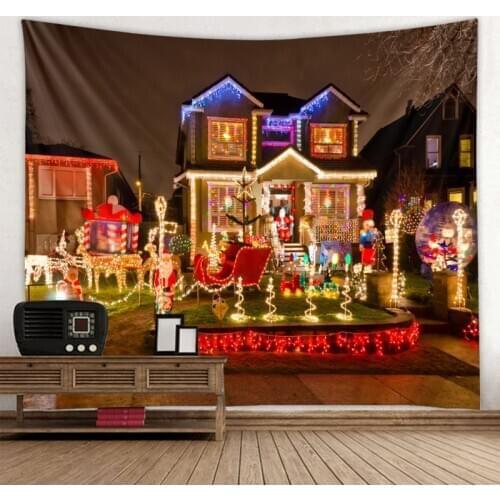 Christmas art wall hanging tapestry christmas beautiful house tapestry background home decoration