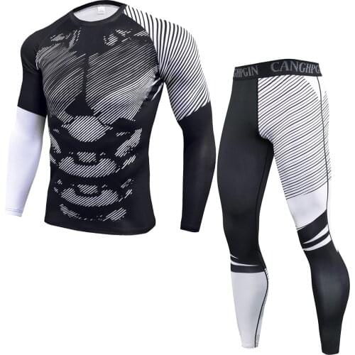 MMA Rashguard T-shirts + Pant Set Rashguard For Men Mma Muay Thai Bjj Kickboxing Boxing Clothes Mma Compression Jiu jitsu Shirts