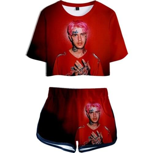 Popular Two Pieces Sets Women Sets Soft T-shirt Elastic Shorts Cool Lil Peep Tops + Modis Hot Sexy Pullover Print Summer 2021