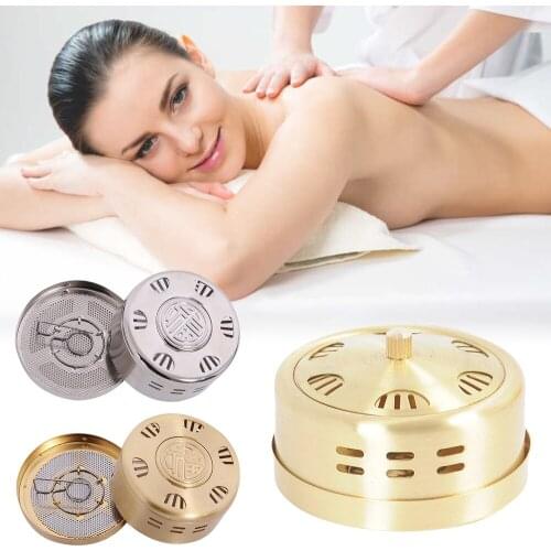 Moxibustion Box Smokeless Moxa Sticks Box Metal Copper Moxa Burner Moxa Massage Box Chinese Medical Acupuncture Points Massage