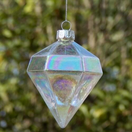 Colorful diamond glass pendant Christmas tree ornament