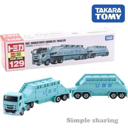 Takara Tomy Tomica Long Type Tomica No.129 Ube Industries Doubles Trailer Koshan Double Strainer Diecast Car Vehicle Model