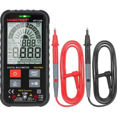 HABOTEST HT112B Generation 600V Smart Intelligent Digital Multimeter DIY Ohm Capacitance Hz AC DC NCV Advance Multimetro Tester