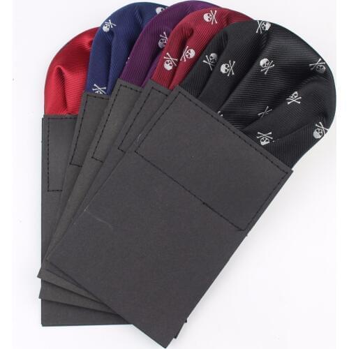 Men Suits Polyester Designer Handkerchiefs Skull Printing Pocket Square Hankies Halloween Horrific Casual Square Pockets Hanky
