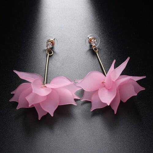 Newest Lady Colorful Elegant Women Crystal Flower Colorful Drop Long Dangle Earrings Wedding Jewelry Hyperbole Best Gift