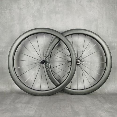 Full carbon 700C Road bicycle wheels 50mm depth 25mm width bike clincher/tubular carbon wheelset, with 3k matte finish