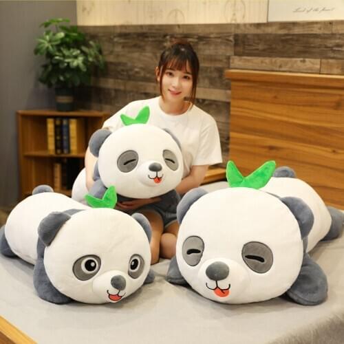 Hot New 1pc 45/65/90cm Super Soft Cartoon Panda with Bamboo Stuffed Soft Animal Appease Doll for Kids Baby Girls Lovely Gift Toy