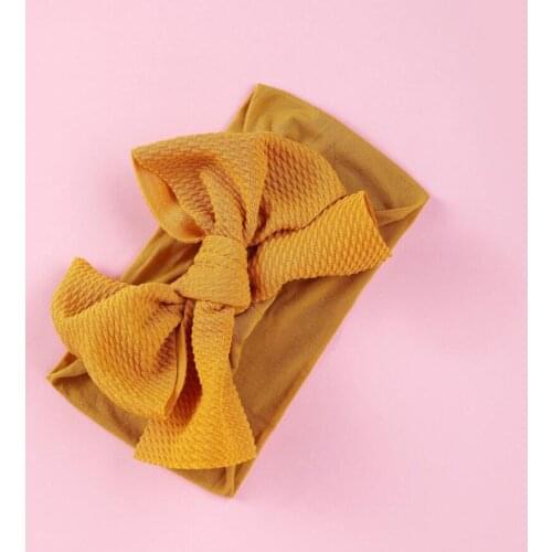 New Coming 30pcs/lot Oversized 5" Bow Headband Newborn Girls Baby Hair Bows Elastic Turban Head Wraps Baby Top Knot Hairband