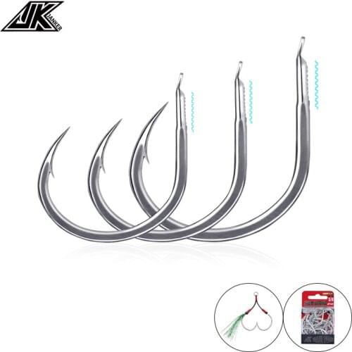 40PCS SJRHV 1/0-6/0 Strong Fishhook Anti-skid Sea Fishing Fitting High Strength Slow Jigging Ground Hooks