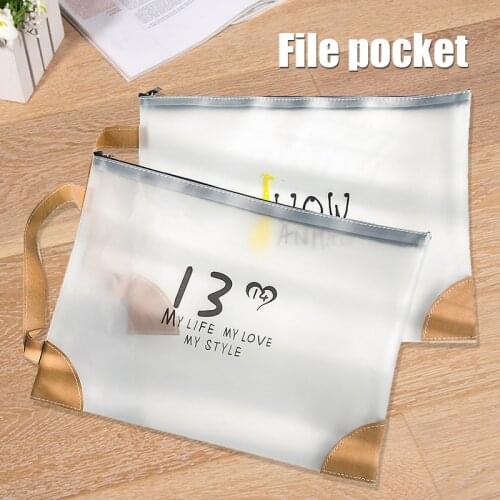 Transparent Pocket File Bag Files Zipper Bag Waterproof Pencil A4s Pouch Holder for Documents Cosmetic GDeals