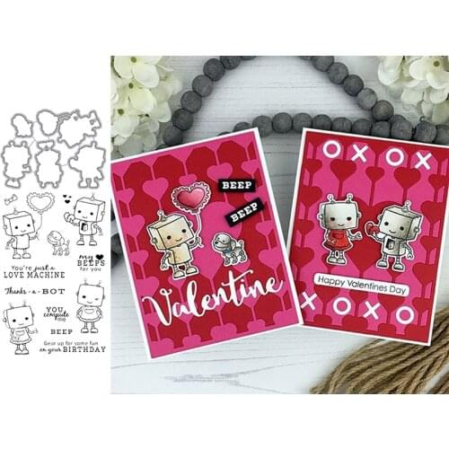 Robot Clear Stamps and Metal Cutting Dies for Scrapbooking Card Making 2020 New die cuts