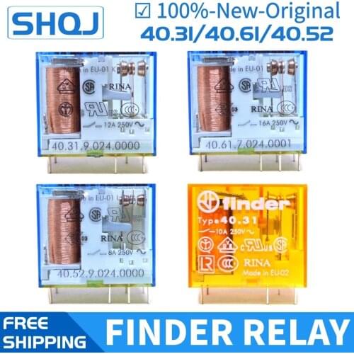 Finder relay 40.52 / 40.61 / 40.31 12V 24V 230V 110V 48V AC DC 8A 16A new and original