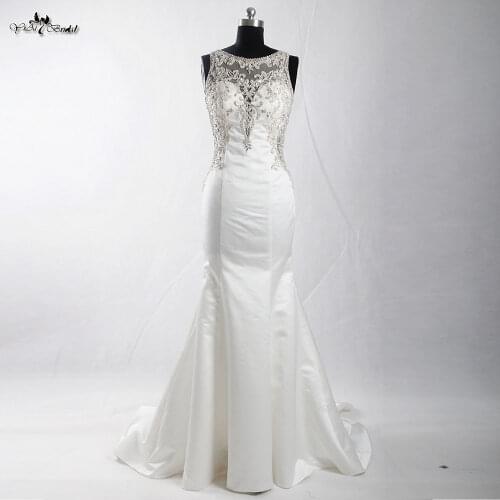 RSW906 Bling Bling Luxury Sexy Backless Wedding Dresses Mermaid Embroideried Crystal Wedding Dress