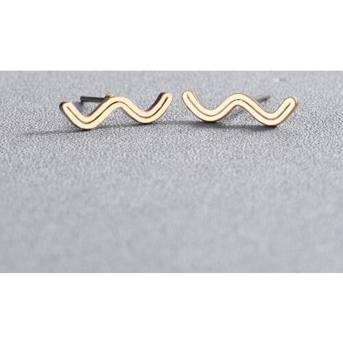 Chandler Stainless Steel letter Cool W Shape Earring For Women Geometry Everyday Fashion Jewelry Mini Stud Earing Kids bijoux