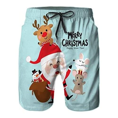 Mens Quick Dry Beach Shorts Pants Summer Surf Swim Trunks Board Shorts with Mesh Lining and Pockets