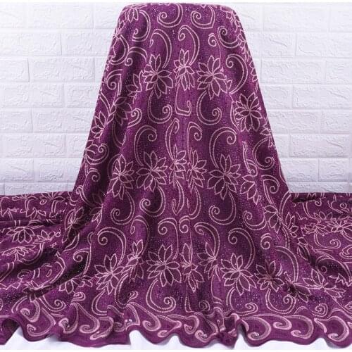 Zhenguiru Swiss Voile Beautiful French Lace Fabric High Quality African Lace Fabric Bright Diamond Nigeria For Wedding A1939