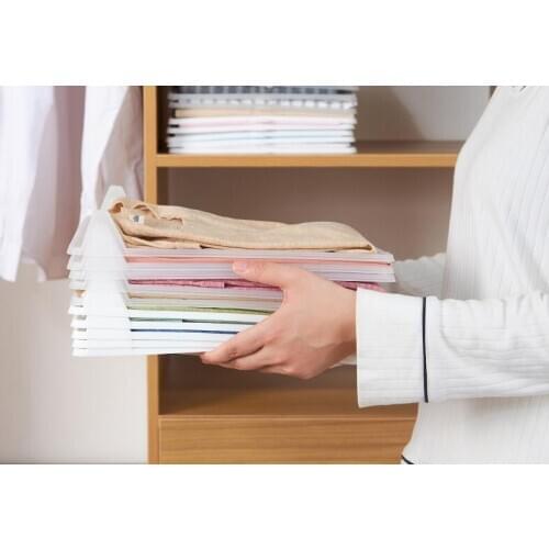 1PC Lazy man Fast Clothes Fold Board Clothes Organization System Shirt Folder Travel Closet Drawer Stack Household OK 1114