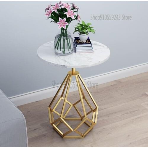 Nordic Marble Side Table Corner Table Simple Light Luxury Sofa Living Room Side Table Mini Side Table Creative Small Round Table