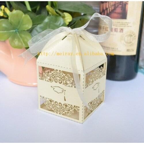 Mortarboard party decoration,square college cap favor boxes for graduation decorations
