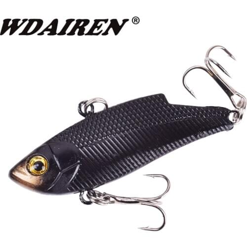 1Pcs Winter Ice Fishing VIB Vibration Hard Lure 5.5cm 9.5g Sinking Wobbler Artificial Plastic Bait With Treble Hook Pesca Tackle