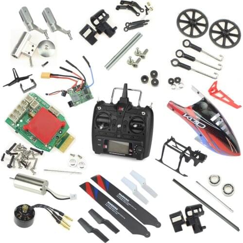XK K130 2.4G 6CH Brushless 3D 6G System Flybarless RC Helicopter parts motor blades landing Rotor clamp Motherboard Horizontal