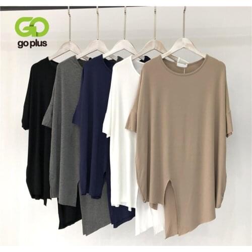 Summer Womens T-shirt Korean Style Black White Round Neck Short Sleeve Clothing Long Tops T-shirt For Women Tee Shirt Femme