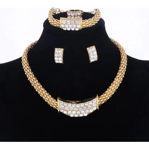 Nigeria Jewelry Sets for Women Africa Beads Jewelry Set Dubai Gold Wedding Bridal Fashion Jewelry Sets Womens Accessories
