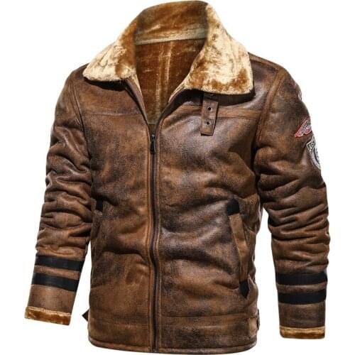 Winter Warm Tactical Jackets Men Vintage Suede Motorcycle Jacket Pilot Bomber Military Jacket Male Thick Fleece Wool Liner Coat