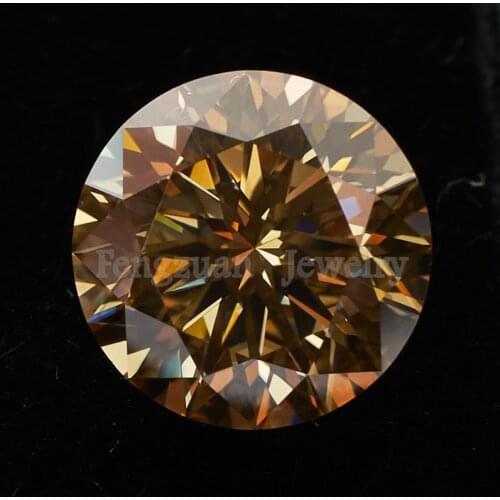 0.8-12mm Moissanites Diamond Gemstone Excellent Cut D VVS Champagne Color GRA Loose Round Moissanites for 2carats Diamond Ring
