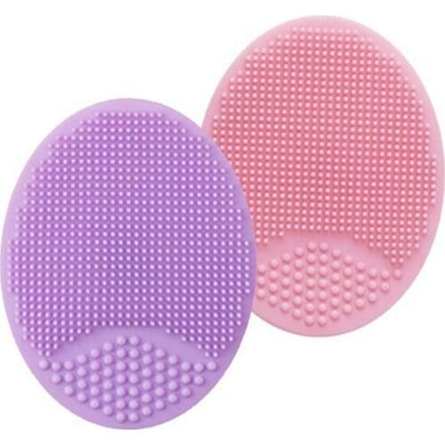 1pc Massage Cleaning Brush Soft Silicone Facial Cleaning Brush Infant Shampoo Brush Blackhead Cleaning Pad Random Color