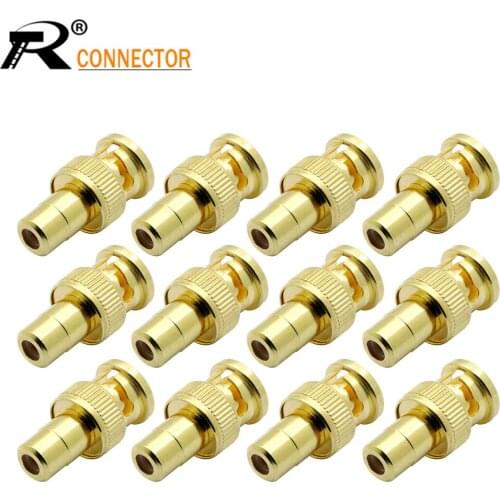 12/50/100pcs Deluxe Gold-Plated bnc Connector High Quality BNC Male To RCA Female Adapter For CCTV System