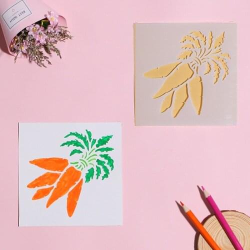 13*13 Carrot pvc Layering Stencils for DIY Scrapbooking/photo album Decorative Embossing DIY Paper Cards Crafts