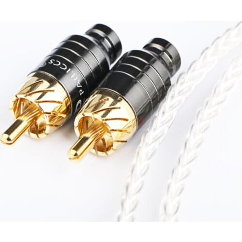 Hifi 5MM Diameter RCA Cable Plug Audio Adapter Solder Gold Plated Copper Connector 4Pcs