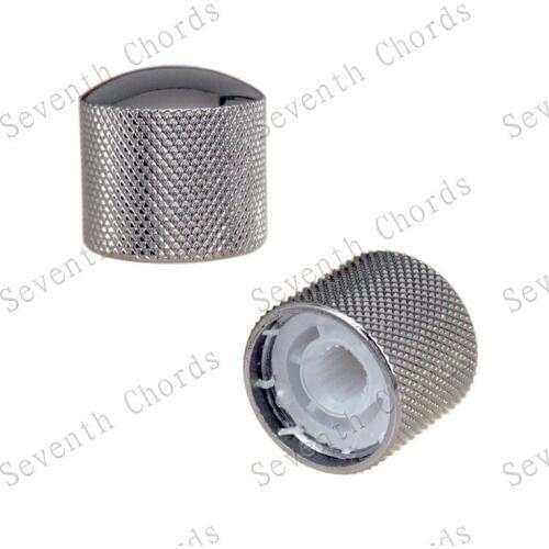 4 Pcs Gun Black Metal Fine Grain Knurled Barrel Dome Volume Tone Control Knobs Button for Bass Guitar - Guitar parts