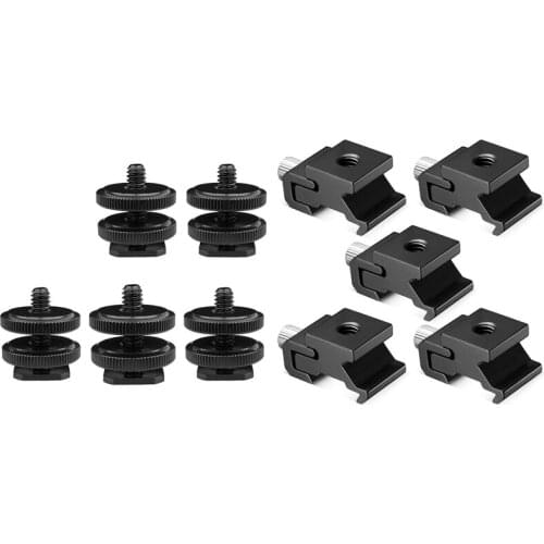 5Pcs Camera Metal Cold Shoe Hot Shoe Flash Bracket Mount Adapter & 5 Pack 1/4 Inch Flash Hot Shoe