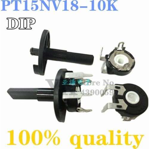 5PCS/LOT PIHER Spain PT15NV18-10K potentiometer, horizontal 4 feet, oval hole, wide foot, with rotating handle