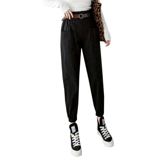 High Waist Female Casual Cargo Pants Streetwear Harem Pants Big Pocket Summer Loose Jogger Trousers for Women