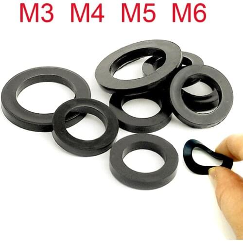 Black Rubber Insulation Sealing Ring Rubber Flat Washer Gasket M3 M4 M5 M6 M8 M10 M15 M20 Home Improvement