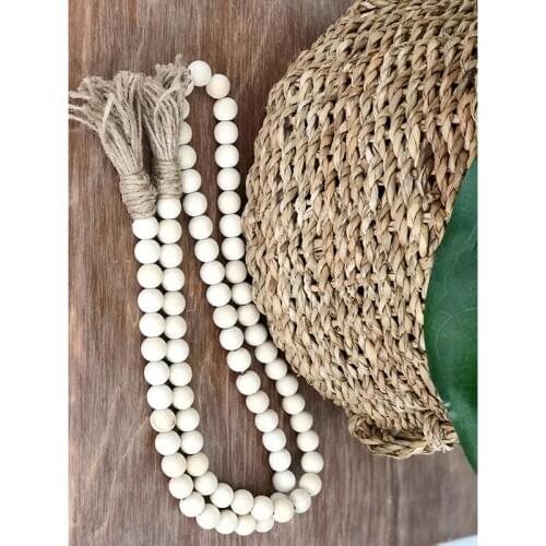 Wood Bead Garland Rustic Chic Decor Living Room/Kids Room Wall Decorations Farmhouse Ornament Woven Exquisite Wall Hanging